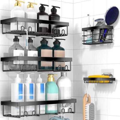 Moforoco Adhesive Shower Caddy Organizer Shelves Rack by MOFOROCO