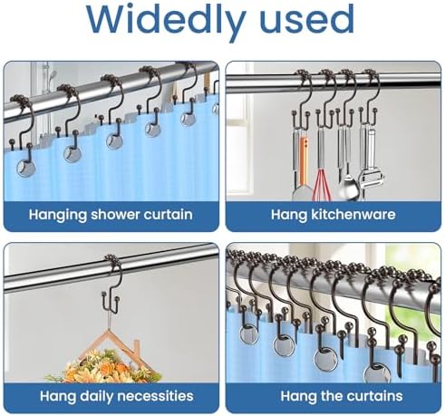 Bronze Shower Curtain Hooks Double Sided - Image 6