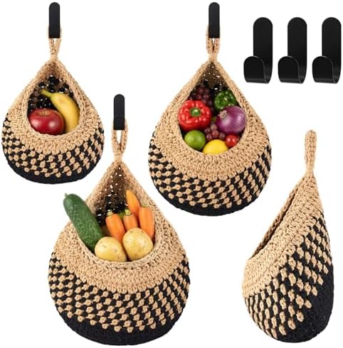 Honeydak 3 Hanging Baskets, Linen by Honeydak
