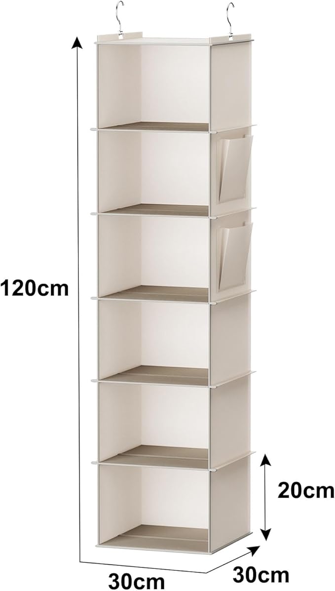 YOUDENOVA Hanging Closet Organizer and Storage, 2 Side Pockets, Clothes - Image 3
