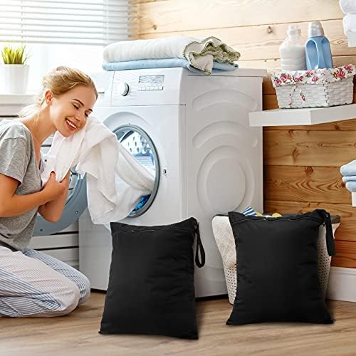 Shappy 2 Pack Wet Dry Bag Travel Laundry Waterproof, Solid Black - Image 6