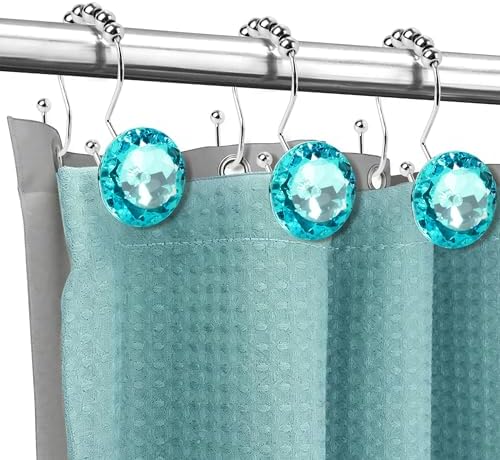 Sunlit Luxury Design Round Teal Blue Diamond Crystal Gem Bling - Image 4