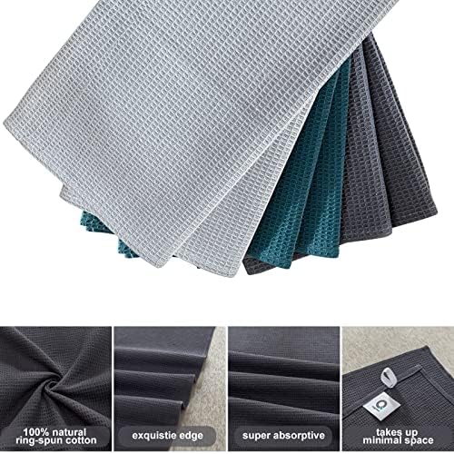 QUILTINA Dish Towels Set, 100% Cotton Waffle Weave Kitchen Towels 6 Pack - Image 2
