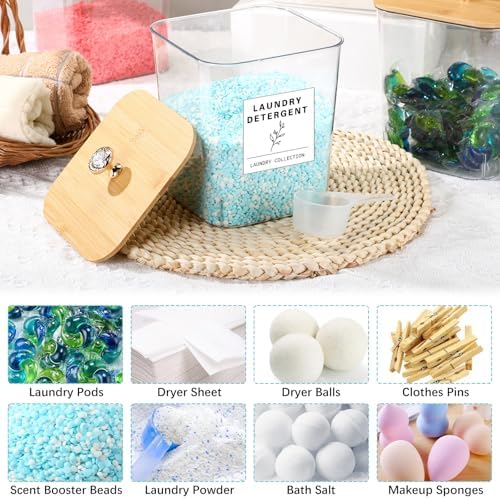 Reallnaive 5 Pcs Laundry Pods Container and Dryer Sheet Holder, 3L Laundry Room - Image 5