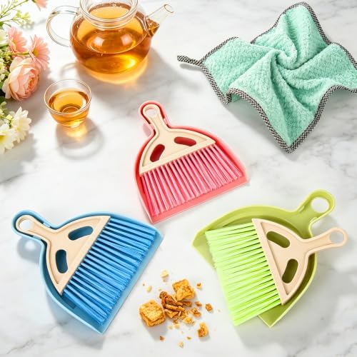 Lamoutor 3 Pack Medium Hand Broom and Dustpan Set Medium Dust Pans - Image 5