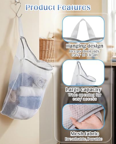 4 Pcs Mesh Hanging Laundry Bag - Image 3
