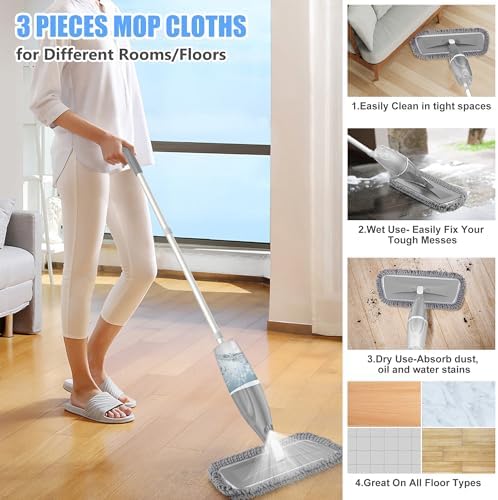Microfiber Spray Mops for Floors Cleaning: Wet Dust Mop Hardwood Floor Mop - Image 2