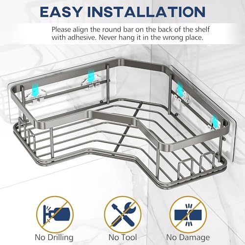 MAXIFFE 3 Pack Corner Shower Caddy - Image 6