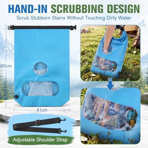 Saillong Portable Travel Washing Machine Bag & Retractable Clothesline - Image 2