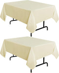 sancua 2 Pack Beige Tablecloth 54 x 54 Inch, Stain and Wrinkle Resistant Square Table Cloth - Washable Polyester Table Cover for Dining Tables, Buffet Parties and Camping