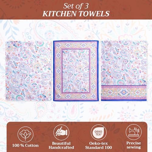 Maison d' Hermine Kitchen Towels Set of 3 Reusable 100% Cotton 27.50" x 20" - Image 2