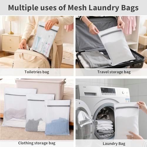 150L Laundry Bag Backpack with 3 Sizes Mesh Wash Bags and Shoulder Straps - Image 4