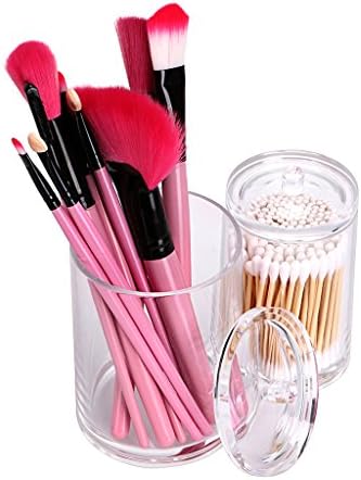Hipiwe Clear Acrylic Cotton Swab and Ball Holder 2 Slots Q-tip Container - Image 2