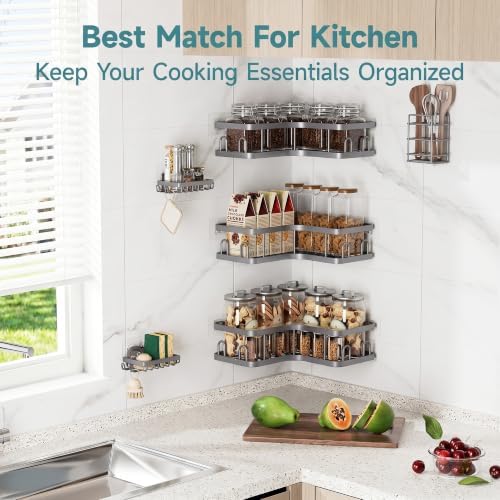 Veken Large Capacity Corner Shower Caddy 6-Pack, Advanced Rustproof Design - Image 6