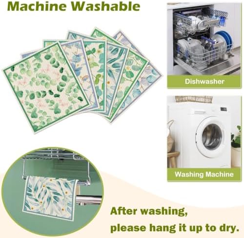 6 Pcs Swedish Paper Cloths for Kitchen, Reusable Paper Towels Washable - Image 5