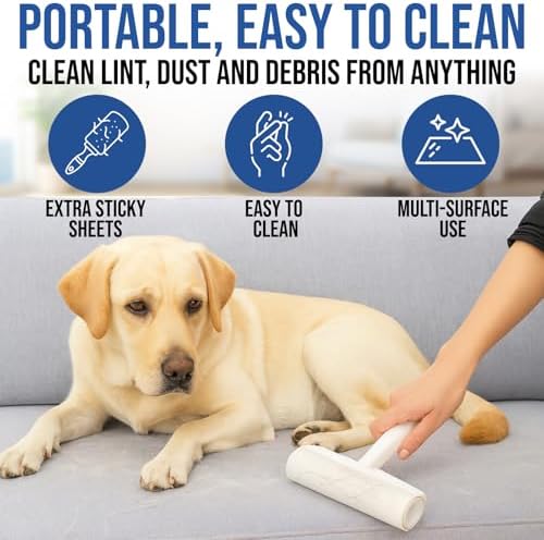Fox Trot Large Lint Roller Refills, 9.45 inch Wide, 5 Pack, 450 Sheets - Image 6