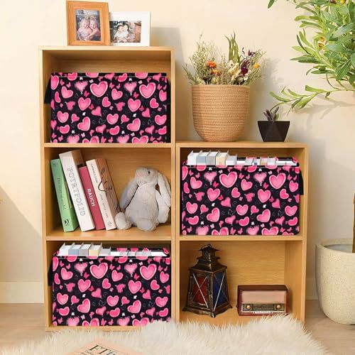 MAIZMZ Empty Gift Basket for Girls Heart Print Storage Cube for Women, Closet - Image 5