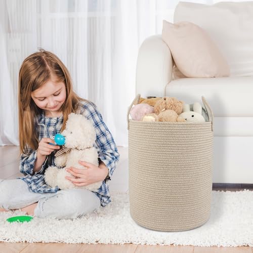 XUANGUO Cotton Rope Laundry Basket Hamper - Image 5