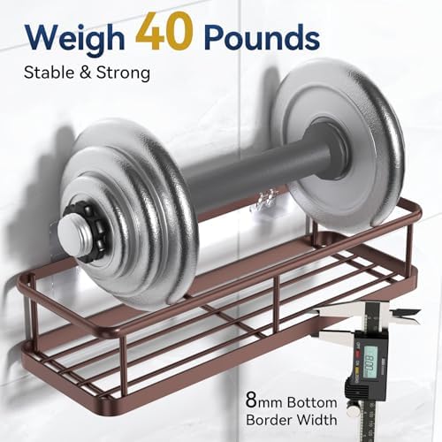 YASONIC Shower Caddy Adhesive, Rustproof Shower Organizer, Large Capacity - Image 3