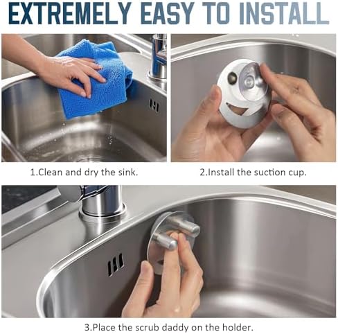 2 Pack Stainless Steel Smiley Face Dish Sponge Holder, Kitchen Accessories - Image 3
