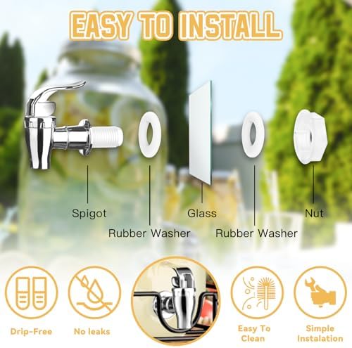 2 Gallon Glass Drink Dispensers - Image 7