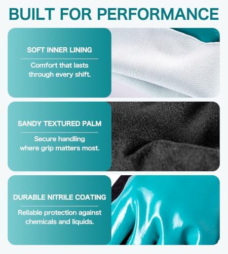JDL Heavy-Duty Nitrile Chemical Gloves - Image 4