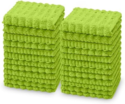kimteny Microfiber Dish Cloths for Washing Dishes 24 Pack, Lime Green by kimteny