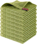 Homaxy 100% Cotton Terry Kitchen Dish Cloths, 8 Pack, Olive Green by Homaxy