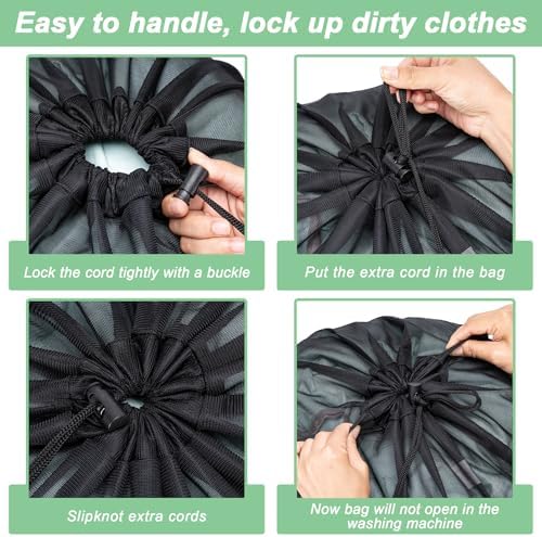 1 Pack Mesh Travel Laundry Bag 28" x 40"Extra Large Dirty Clothes Organizer - Image 5