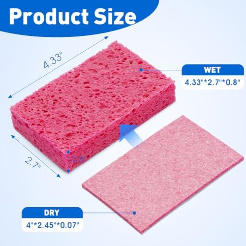 60 Pack Kitchen Sponges Cellulose Sponges Bulk - Image 2