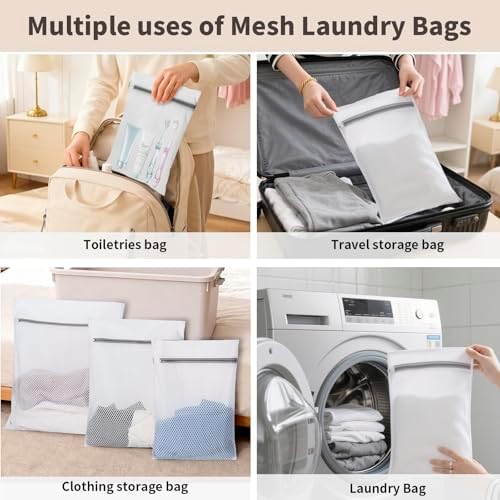 150L Laundry Bag Backpack with 3 Sizes Mesh Wash Bags and Shoulder Straps - Image 4
