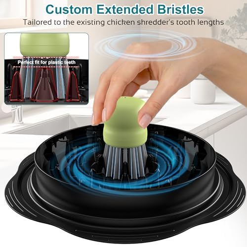Mini Dish Brush for Cleaning Chicken Shredder, Long Bristles - Image 3