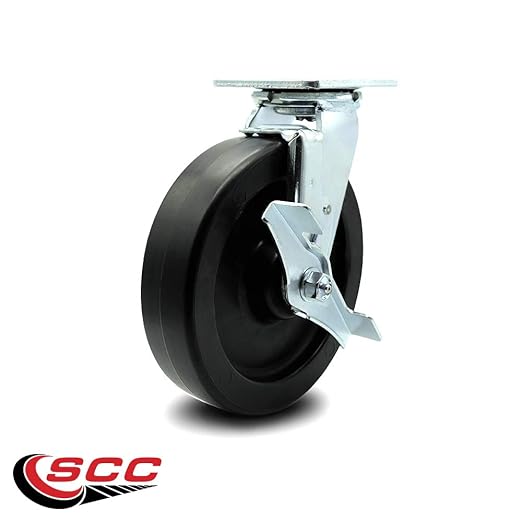 Service Caster Brand Replacement Caster for Uline Caster H-3323SWB - Swivel Top Plate Caster with 8 Inch Polyolefin Wheel and Top Lock Brake - Fits Platform, U-Boat and Panel Trucks H-1827