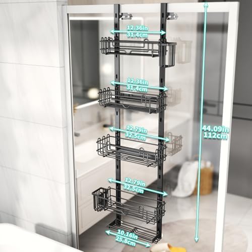 HapiRm 5 Tier Over the Door Shower Caddy, Hanging Shower Caddy - Image 5