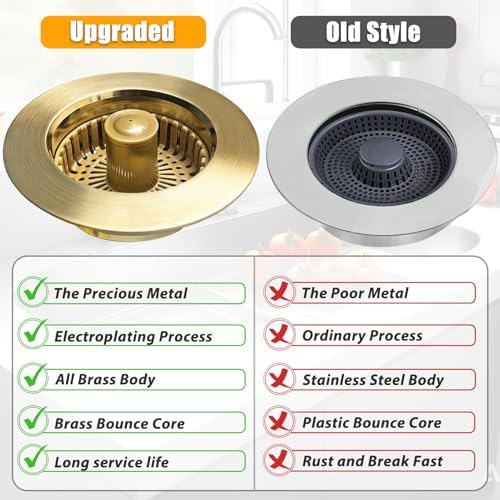 Anlige Kitchen Sink Drain Strainer, 3 in 1 Pop Up Kitchen Sink Stopper - Image 5