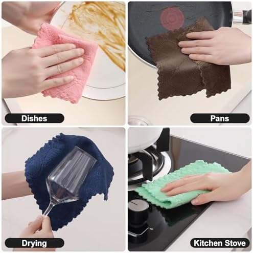 Homaxy Super Soft Absorbent 18 Pack Coral Velvet Dish Cloths - Image 5