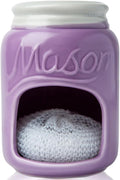 Comfify Purple Mason Jar Ceramic Sponge Holder – Farmhouse Sink Caddy by Comfify