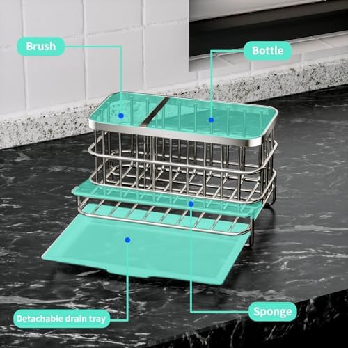 HapiRm Kitchen Sink Organizer, SUS304 Stainless Steel Rustproof Multifunctional - Image 2