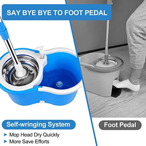Mop and Bucket with Wringer Set, Separate Dirty Water with 3 Microfiber - Image 6
