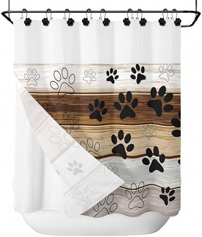 Sunlit Fashion Design Cute Paw Print Polished Double Shower Curtain Hooks - Image 5