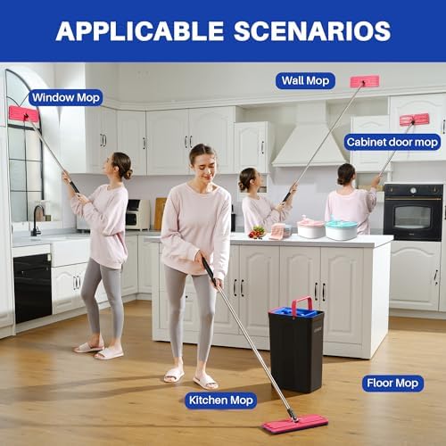 JOYMOOP Flat Mop Replacement Set, Microfiber Cleaning Tool - Image 5