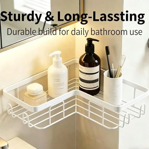Shower Caddy 2 Pack, No Drilling Adhesive Bathroom Organizer Shelf Rack - Image 2