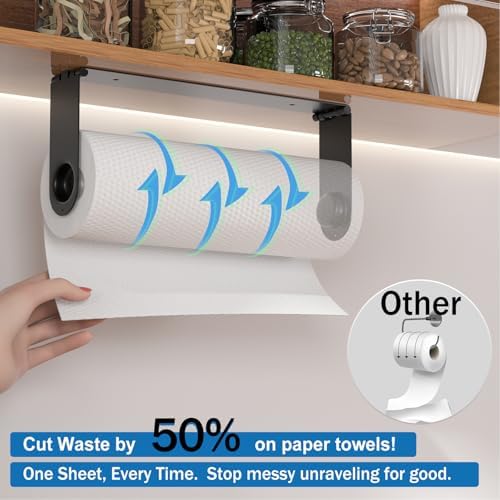 2026 Upgraded Paper Towel Holder Under Cabinet, Adhesive Wall Mount Paper Towel - Image 3