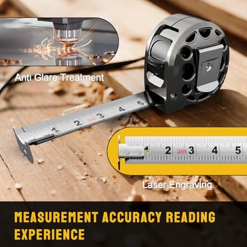 STEELITE Tape Measure 25'FT Foot Stainless Steel Retractable Measuring Tape - Image 3