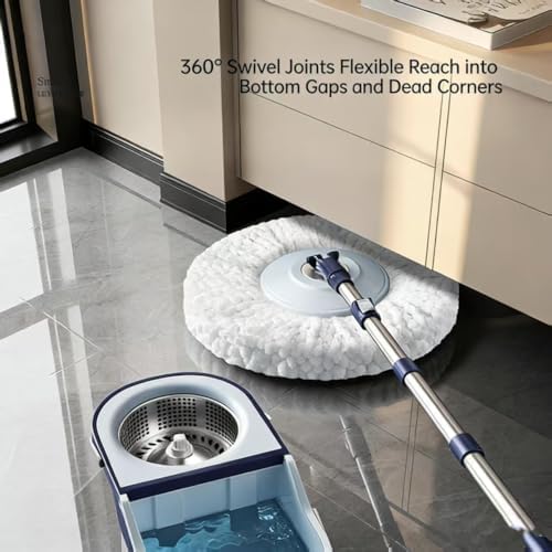 Spin Mop & Bucket System with 4 Washable Microfiber Mop Pads - Image 3