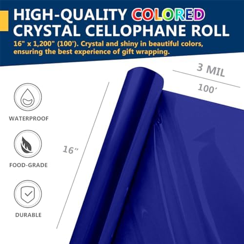 PerkHomy Clear Cellophane Wrap Roll 16" 3 Mil Thick Cellophane - Image 2