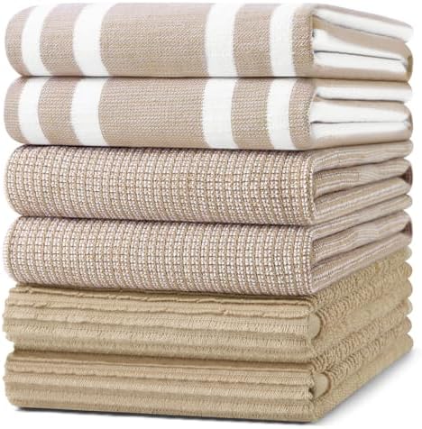 Homaxy Cotton 380 GSM Premium Kitchen Towels, 6 Pack by Homaxy