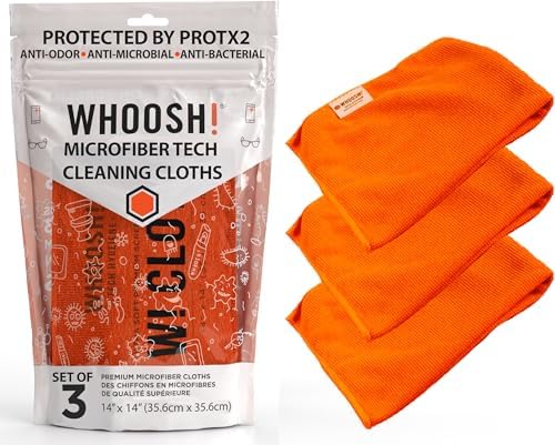 WHOOSH! Microfiber Glasses & Screen Cleaning Cloth, 3 Pack by WHOOSH