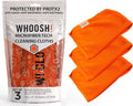 WHOOSH! Microfiber Glasses & Screen Cleaning Cloth, 3 Pack by WHOOSH