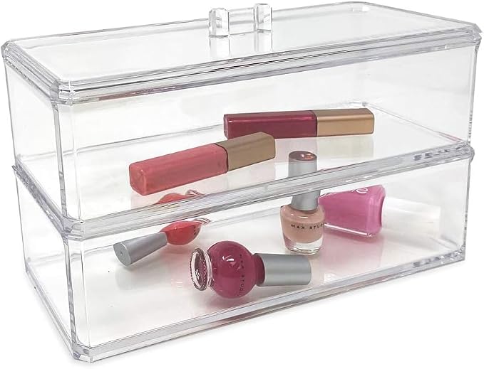 Acrylic Makeup Organizer Cosmetic Storage Display Case Makeup Brush Cotton Ball - Image 5
